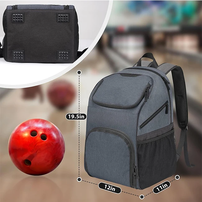 Bowling Ball Storage Backpack Shoe Compartment Single Ball Carrier