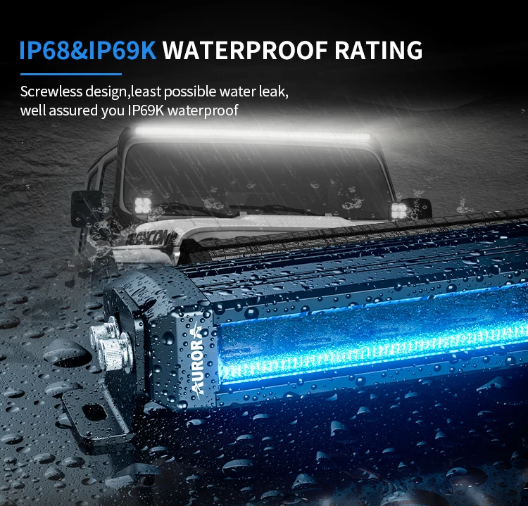 Aurora 6 Inch RGB Backlight LED Light Bar - Offroad Driving Light