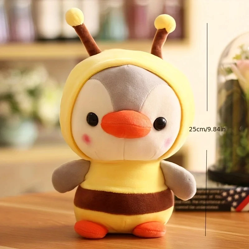 25cm Cute Penguin Doll Plush Toy Little Penguin Transforms Into Dinosaur Frog Doll Stuffed Animal Toys