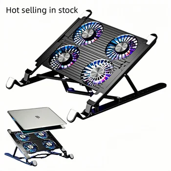 Portable RGB Aluminum Laptop Cooling Stand Adjustable Foldable Design for Heat Dissipation in Stock