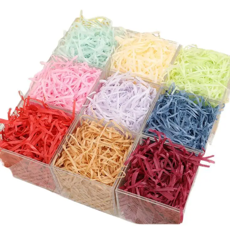 Colorful Shredded Paper Raffia Gift Box Filler Wedding Party Unicorn Party  Decoration Crinkle Cut Paper Shred