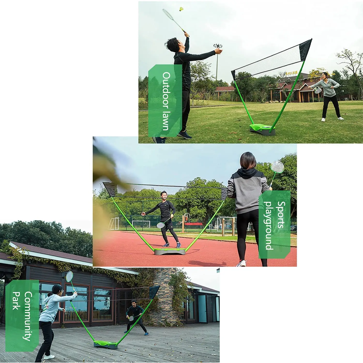 Portable Badminton Net Set Outdoor Indoor Adjustable Badminton Net With