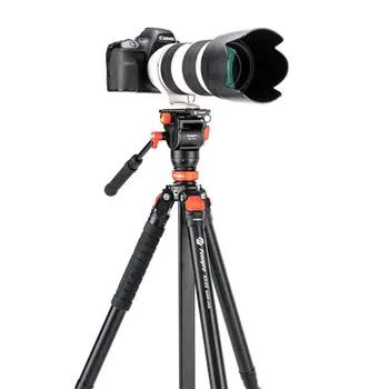 Smooth Damping Tripod Stand for Camera Quick Leveling Base Camera Tripod Vertical Shot Fluid Head Portable Tripod detail image