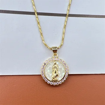 Wholesale Dainty 18K Gold Plated Virgin Mary Pendant