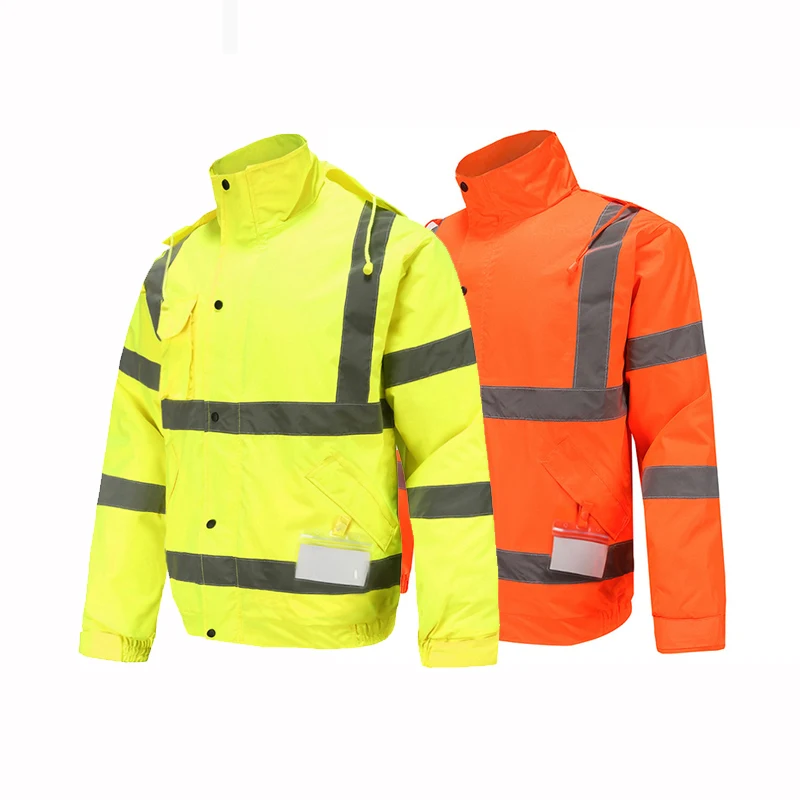 High Quality High Vis Riding Clothes Reflective Jacket Waterproof 300D Oxford Warm Reflective Flight Cycling Safety Jacket