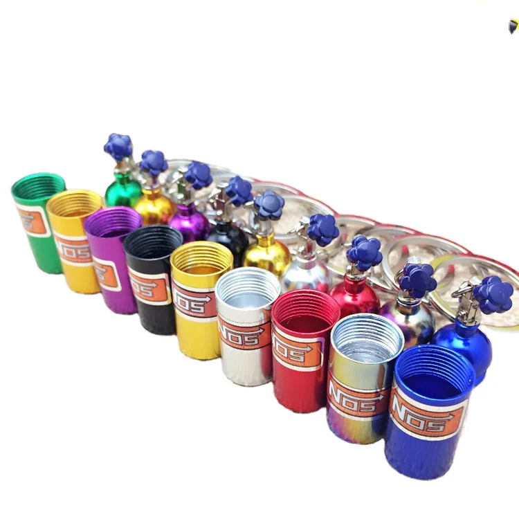 Turbo NOS Nitrous Oxide Bottle 2024 Key Chain Keychain Key Ring Stash Pill Box Storage Key Chain Auto Car Interior Accessories