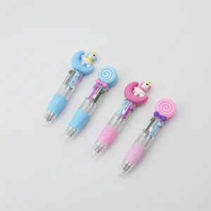 Cute Cartoon Four-color Pen,mini Colorful Ballpoint Pen,student Stationery Gift,3D Doll Ballpoint Pen