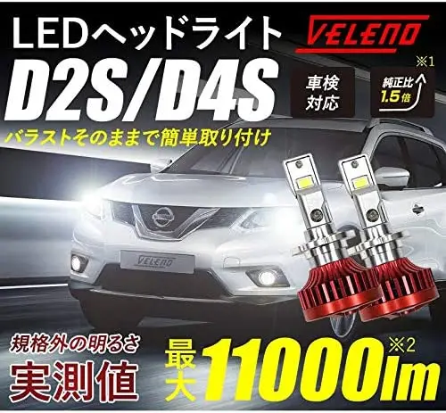 Source VELENO D2S D4S 11000lm Easy Installation Led Headlight Car