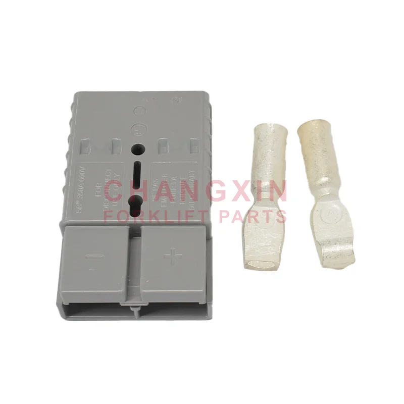 350A Forklift Battery Connector Plug - 2/0 AWG Gray Jumper Cable Connector (2 Pack)