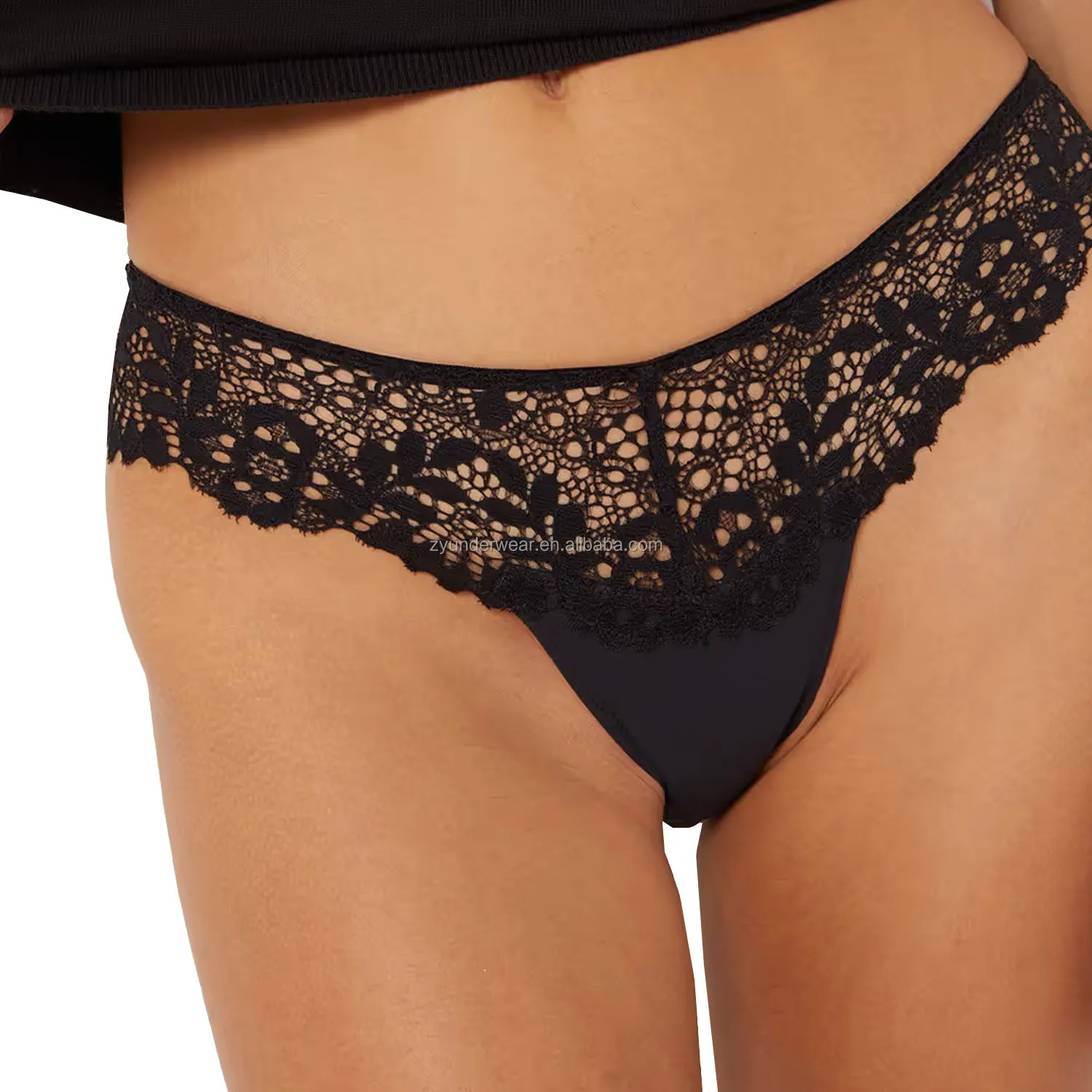 2024 Custom Lace Period Thong Underwear Women's Menstrual Panties Four Layer Leak-proof
