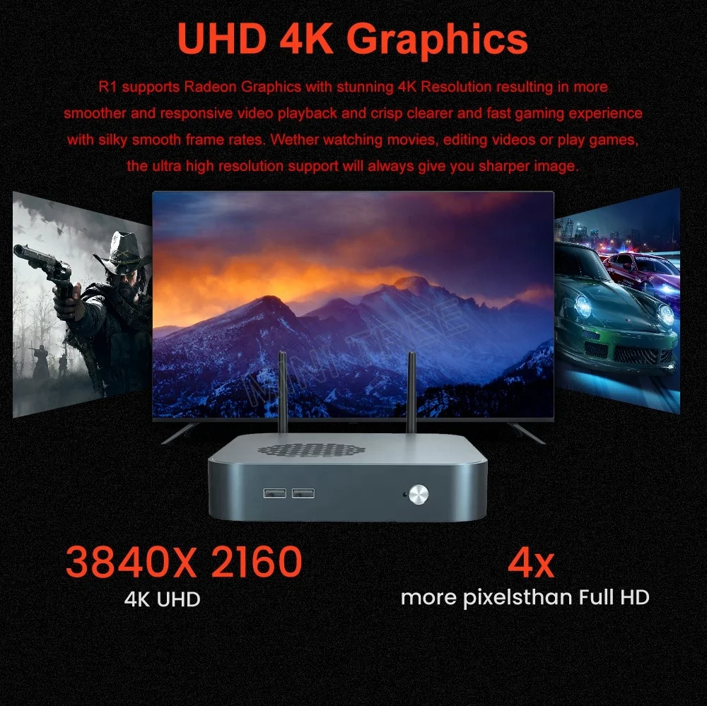 AMD Ryz En 4800H R9 5900HX 8core 16threads Mini Stock Mini PC Gaming  Computer Desktop Computer Gray Mini Tree Notebook Pc 8GB - Main Image