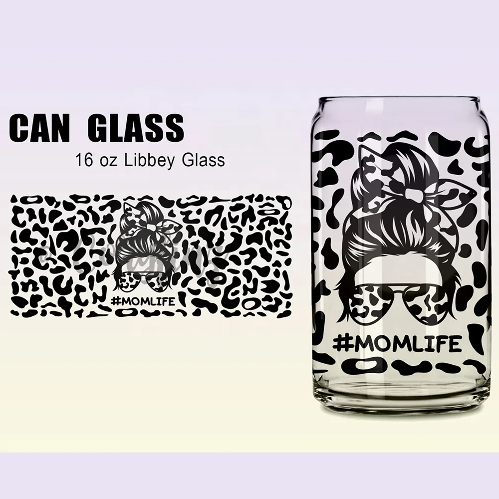 Libbey Can Glasses With Bamboo Lid, Laser Engraved,beer Can Glass,  Stainless Steel Straw, Mother's Day Gift 