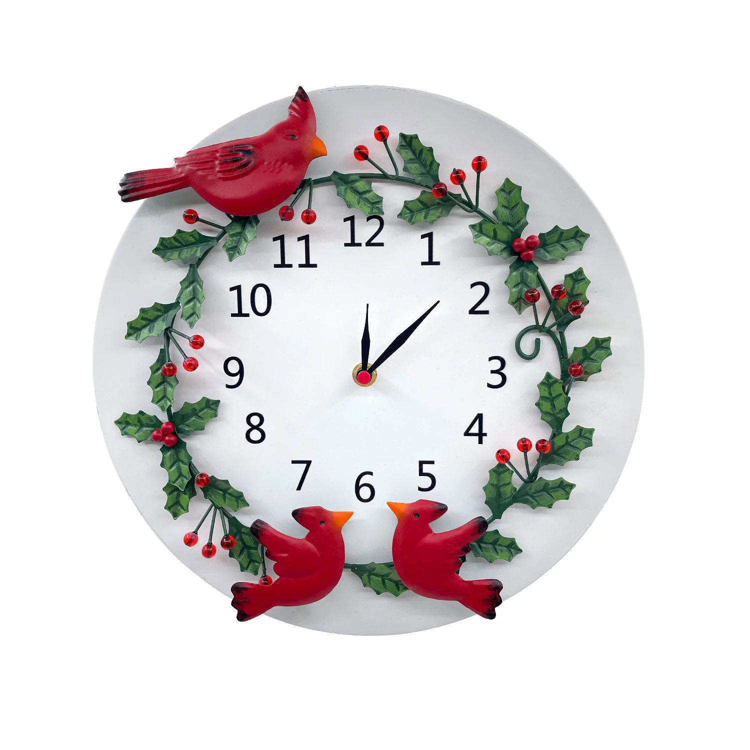 Home Flower Clock home  gift wall clock with bird metal