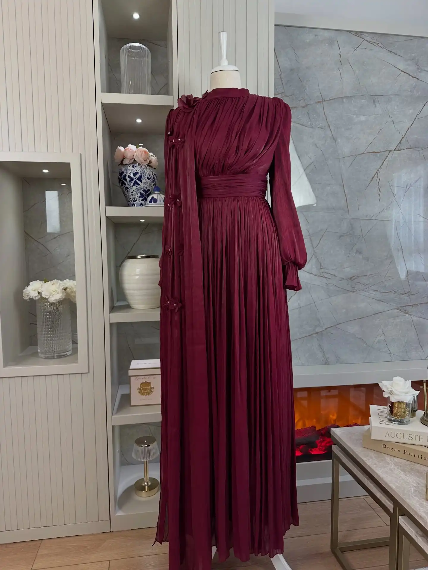 Mexizo Elegant and Modest Pleated Maxi Dress Muslim Women Abaya Long Gown  Islamic Fashion| Alibaba.com