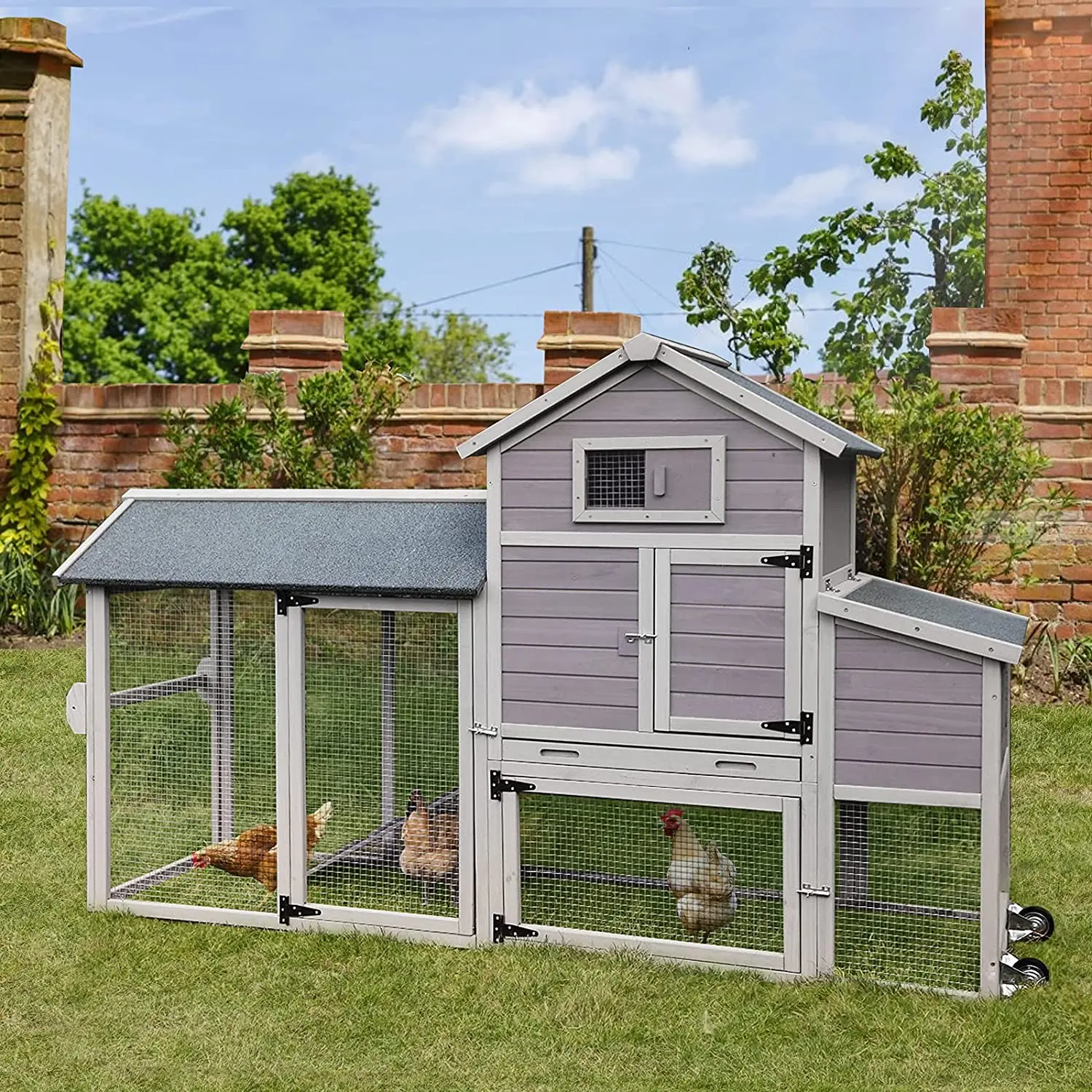 Chicken Coop With Run Outdoor Hen House Mobile Chicken Coop With ...