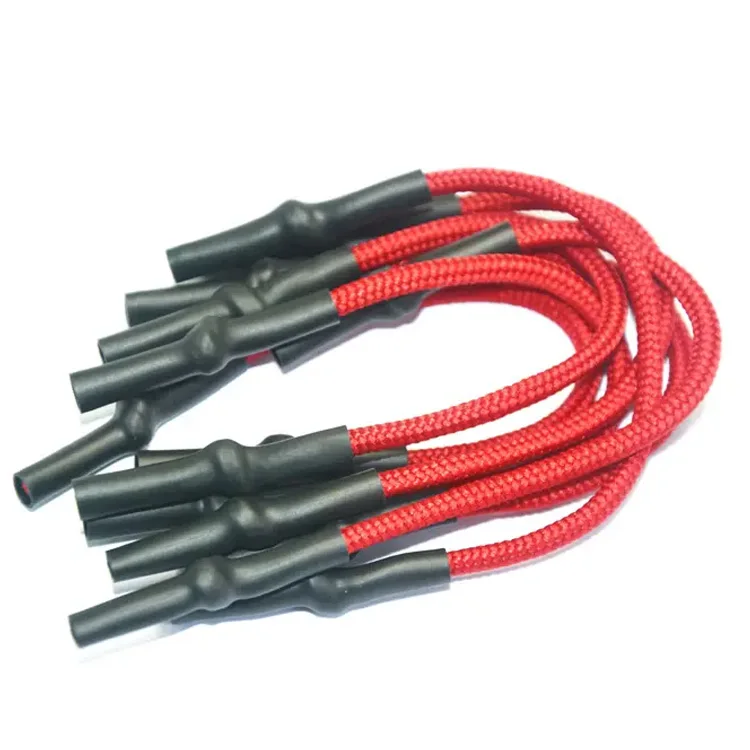 Draw Cord with Heat Shrink Tubing Knot Hoodie Rope Flat End Plastic Round String Shrinkable Tube Garment Drawcord