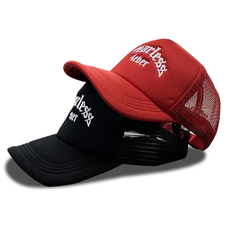 High Quality Custom Embroidery Trucker Hat Printing Trucker Caps Wholesale Foam Net  Hat Custom Manufacturer Topi Caps Factory