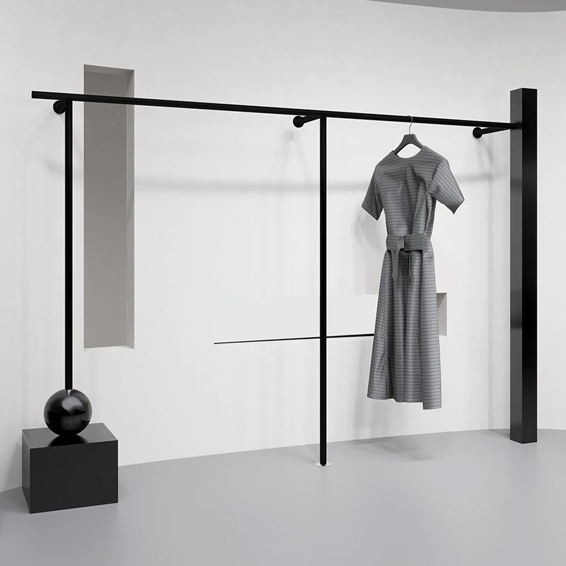 Retail Store Metal Hanging Clothes Rack Shop Fitting Wall Mounted