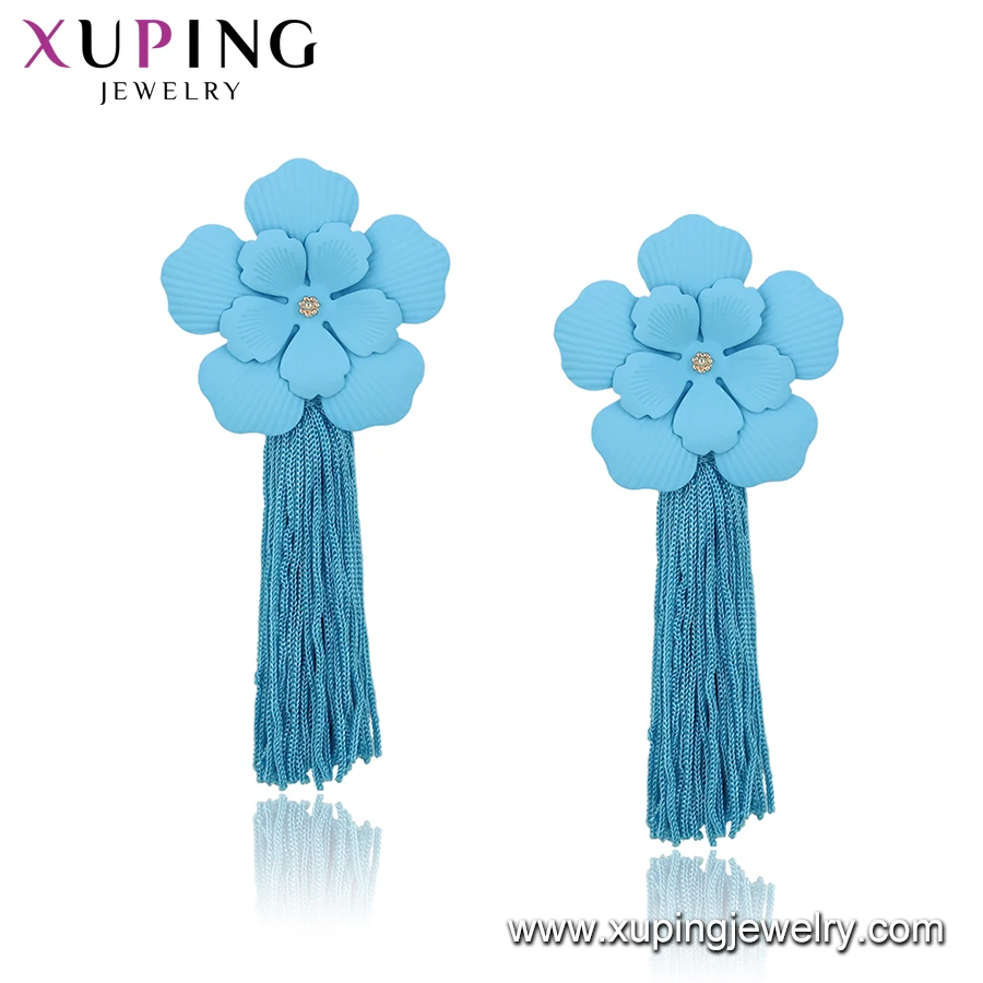Magenta Flower Embellished Tassel Earrings – The Well Appointed House