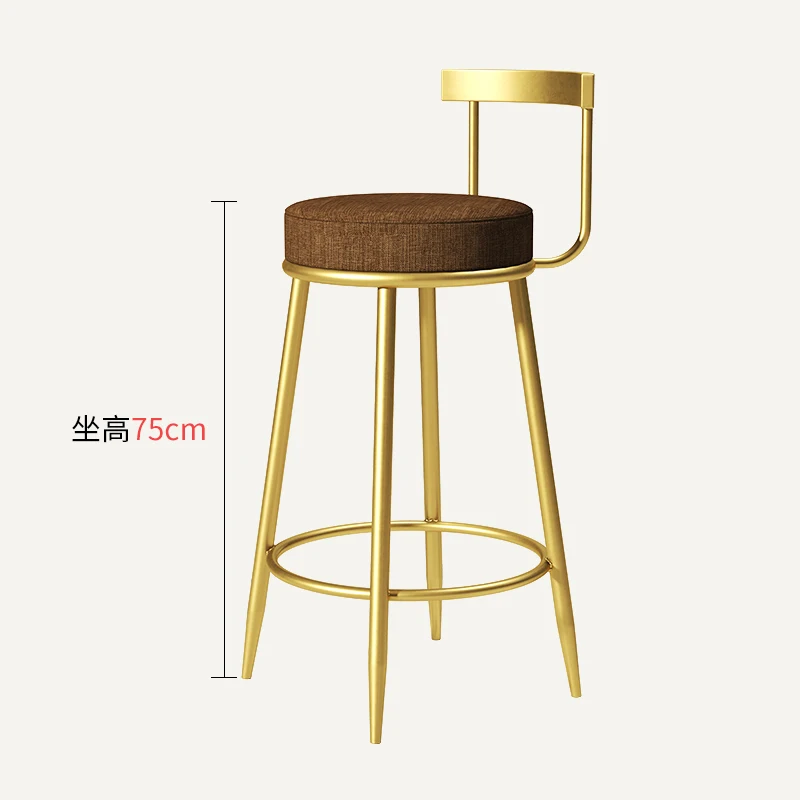 Тканевые стулья из искусственной кожи барные для продажи золотые ножки чайного дома кофейни высокие Лидер