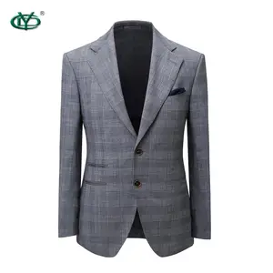 High Quality Wool Check Fabric Business Suit Men Wool Suits