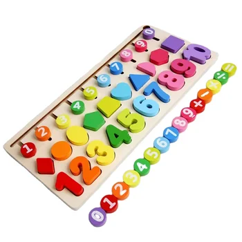 Children's educational early education four-in-one learning board fun colour shape cognitive multifunctional teaching aids toysC