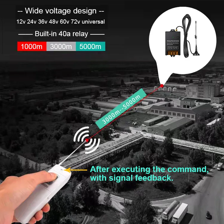 GLC 30a Relay 5km Long Range Remote Control On/Off Rf Switch Remote Starter Switch 12v Wireless Remote Switch With Feedback