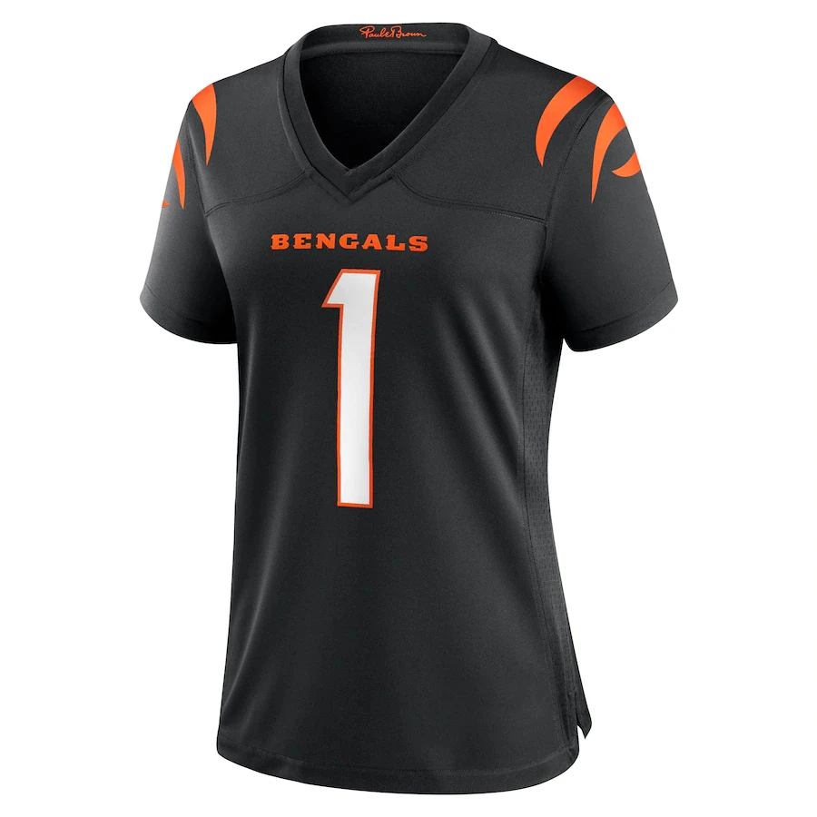 Wholesale Joe Burrow Cincinnati Team Women's Player Game Jersey 1 Ja'Marr  Chase Summer Cool Sexy Sport Shirt Lady's Football Jersey- Black From  m.