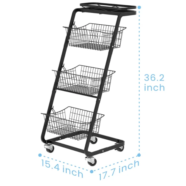 Modern Multipurpose 4 Tier Storage Rack Wheeling Kitchen Rolling Stand ...