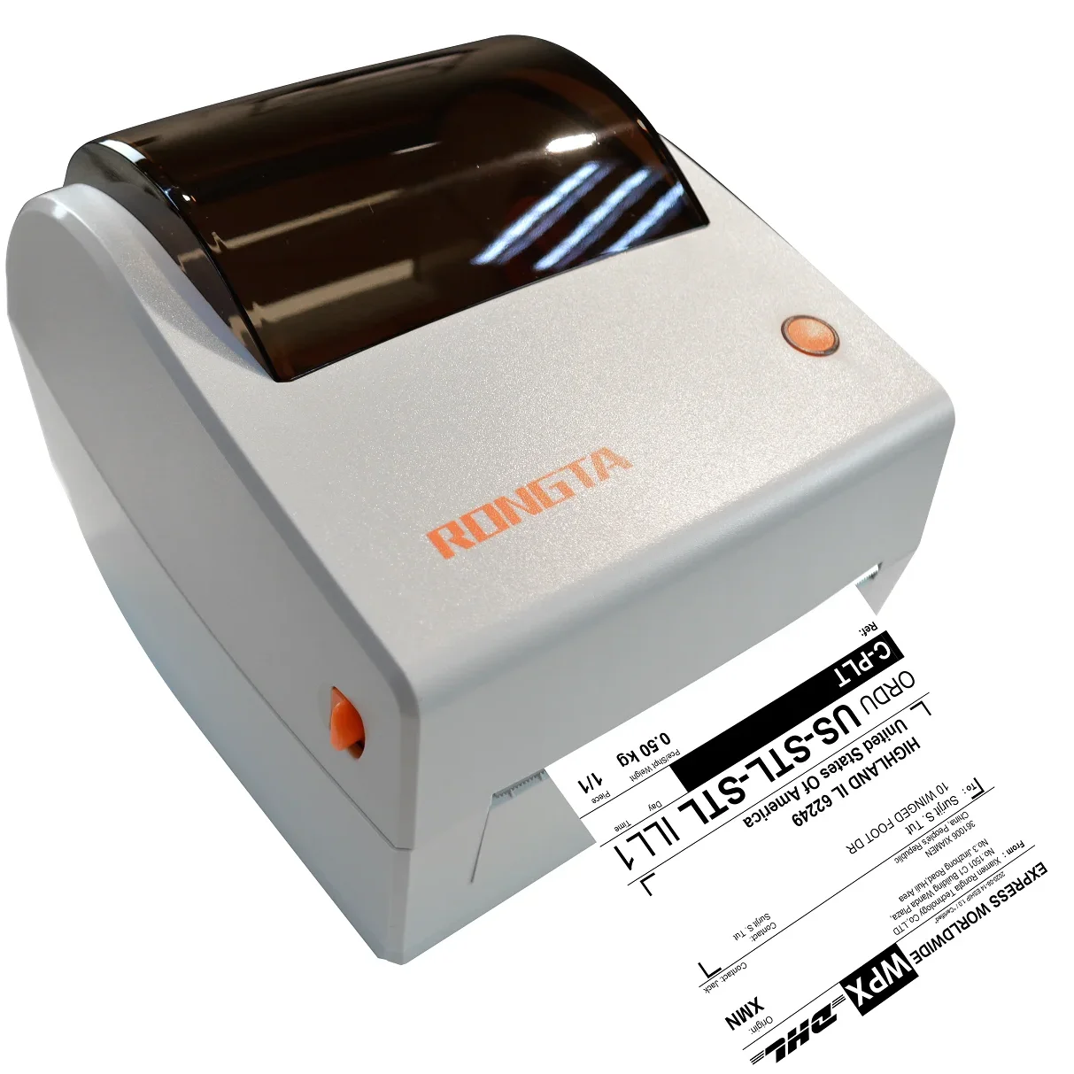 BORN4SHIP Imprimante Étiquettes Expédition Thermique 4x6 Bluetooth - Compatible Amazon, EBay, Etsy, Shopify, Rapide 152mm/s, Noir-Orange