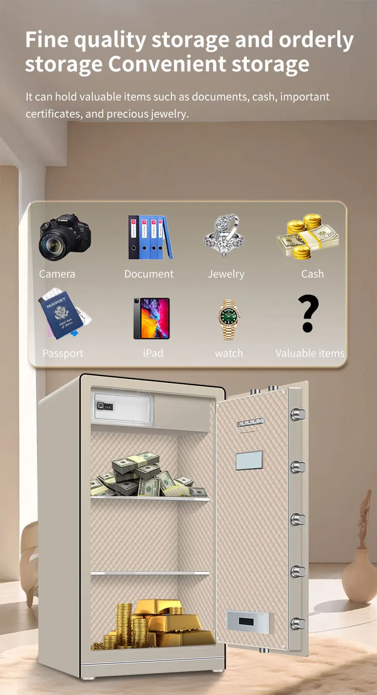 CEQSAFE Metal Electronic Digital Lock Fingerprint WiFi Safe Box Smart Home Office Security Safe Box for Money supplier