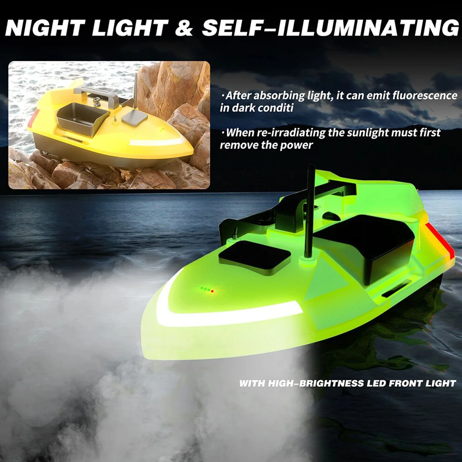 Flytec V020 Bait Boat GPS Fishing Bait Boat 500M With 3 Bait Tanks Fish Finder 2KG Loading Automatic Cruise/Return Fishing Boat