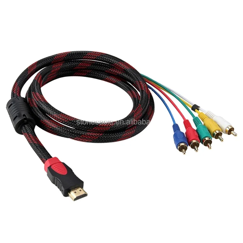 . Nevelig Leegte Hdmi To Rca Cable 5ft 1080p Hdmi Male Head To 5 Rca Rgb Av Audio Video  Component Cable For Tv - Buy Hdmi To 5 Rca Cable,Hdmi Male To 5 Rca Rgb,Hdmi