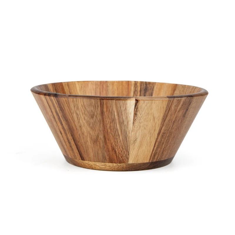 Wholesale Oem/odm Custom Logo Tableware Round Wood Mixing Bowl Acacia