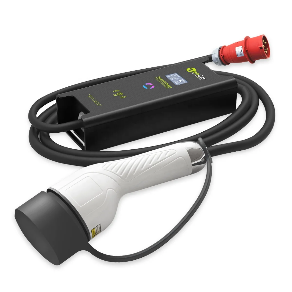 Zencar 32a 3 Phase Adjustable Portable Ev Charger Type 2 With Cee Plug