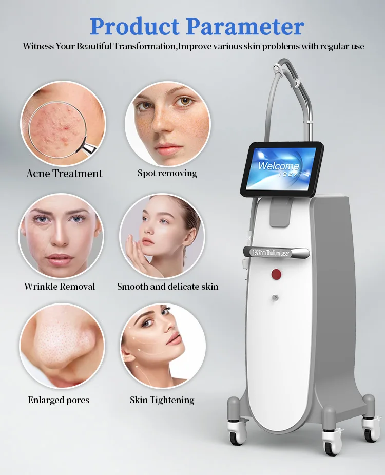 Vertical 12.1-Inch Touch LED Thulium Laser Mask ABS 1927nm Home Care Stimulates Collagen Regeneration Removes Fine Lines