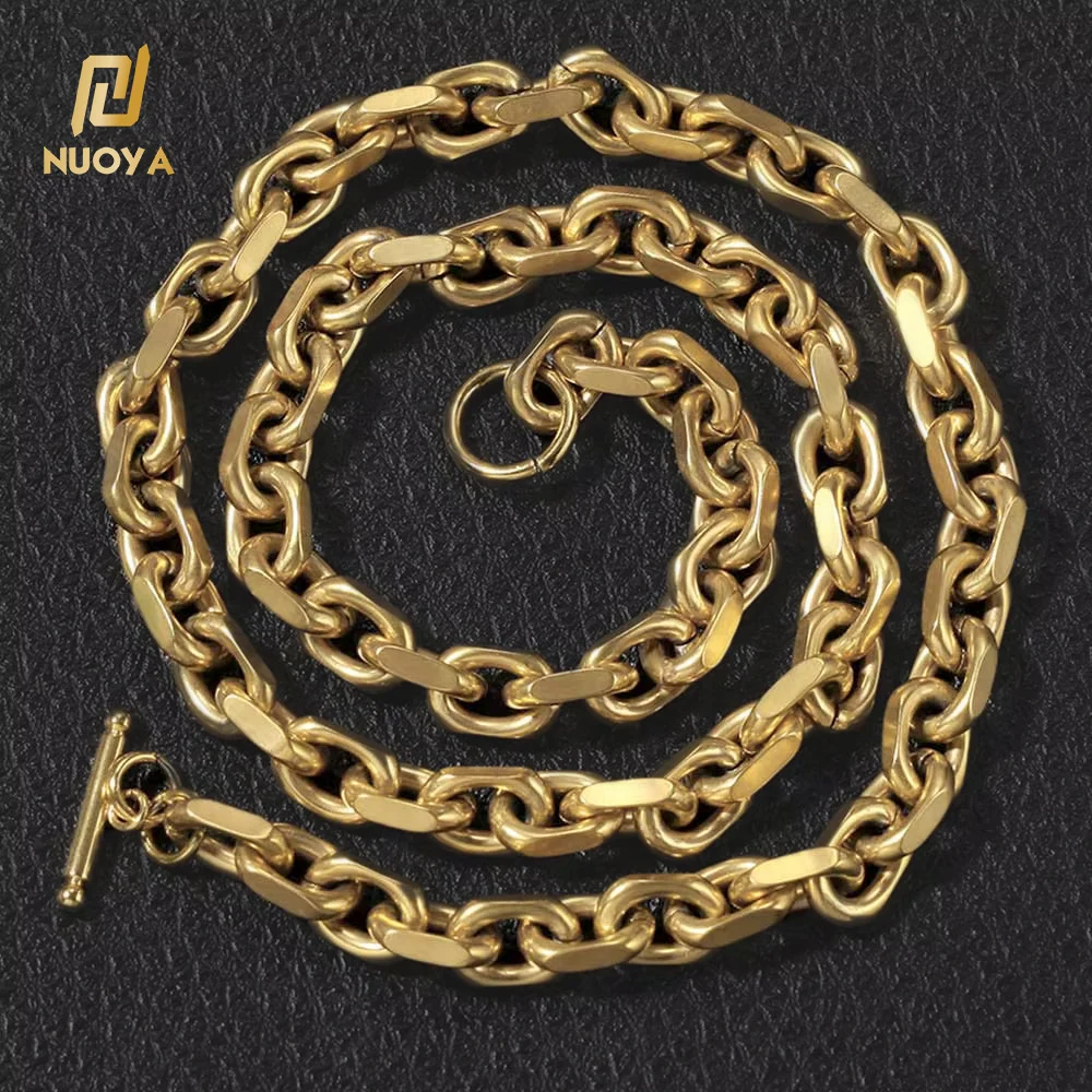 NUOYA Fashion Wholesale 9mm Stainless Steel Necklace for Men 18k