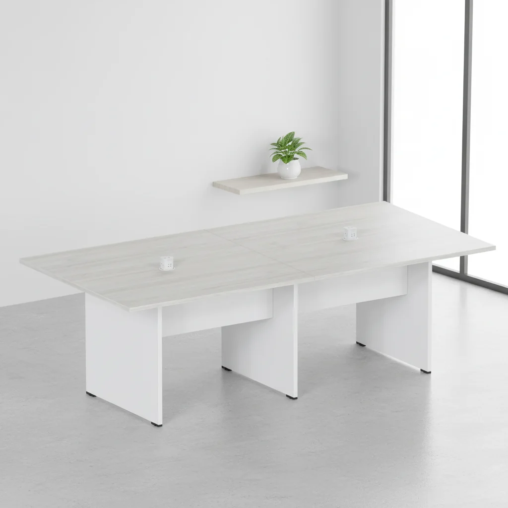 Modern Automatic Convertible Extendable Durable Medium Oval Conference Table ABS Connection System Meeting Room Office Desk 3