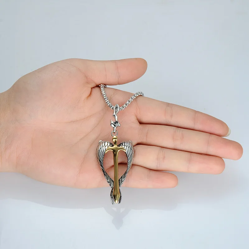 Collana Uomo E Donna Con Ciondolo Drago E Spada – Gioiello Vintage In Lega Con Cristalli, Regalo Fantasy