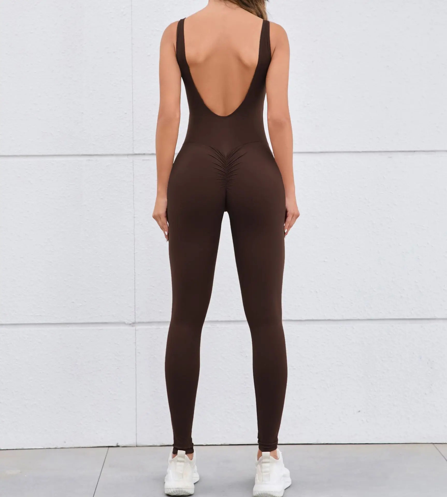 European and American Comfortable backless fashion Bodysuit yoga sets for woman One Piece Workout Jumpsuit Activewear details