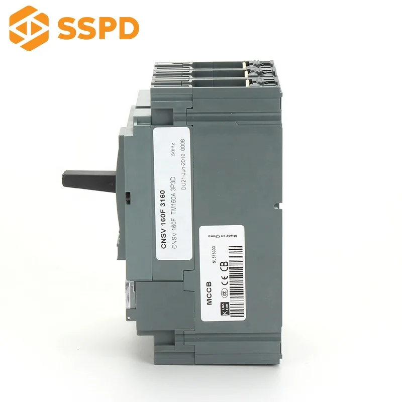 SSPD MCCB Auxiliary Contact Circuit Breaker 3 Phase of CVS 160A with Electrical Switch