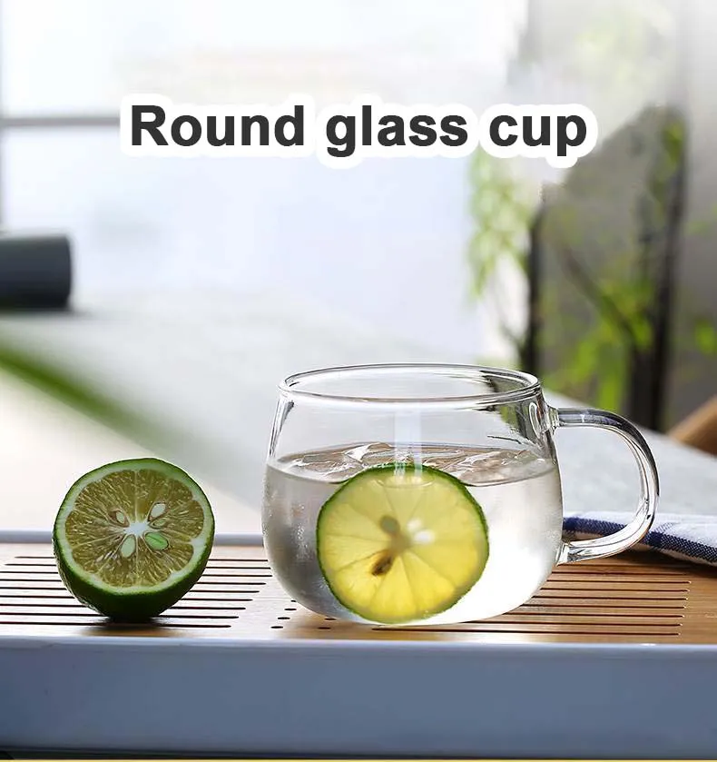 Hot Sale Modern Design Eco-Friendly Glass Coffee Cup Cute 350ml Capacity with Handle for Home Use Wholesale Tea Coffee Mugs