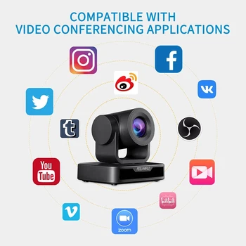 FEELWORLD USB10X 10x Zoom USB2.0 PTZ Video Conference Camera HD 1080p Plug and Play for Teleconference Broadcast Live Streaming product image