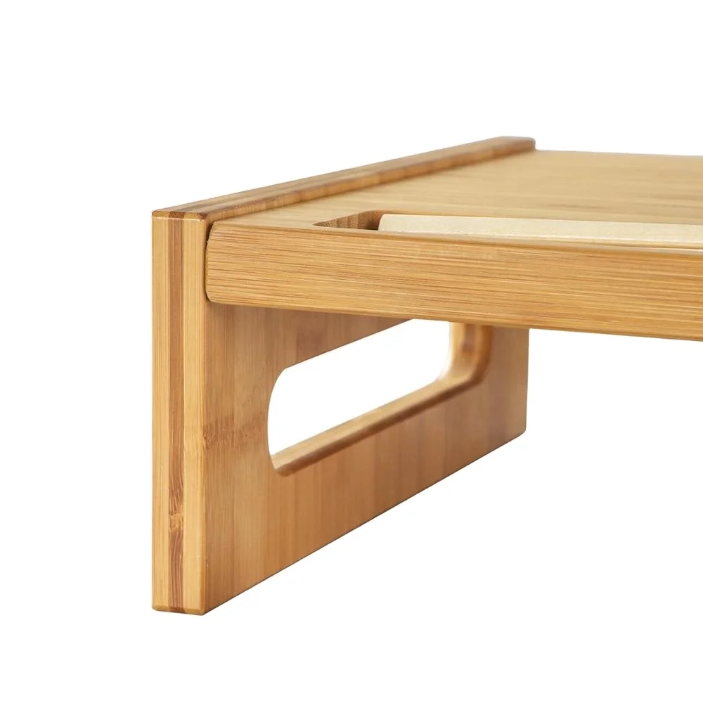Bamboo Monitor Stand Desk Organizer