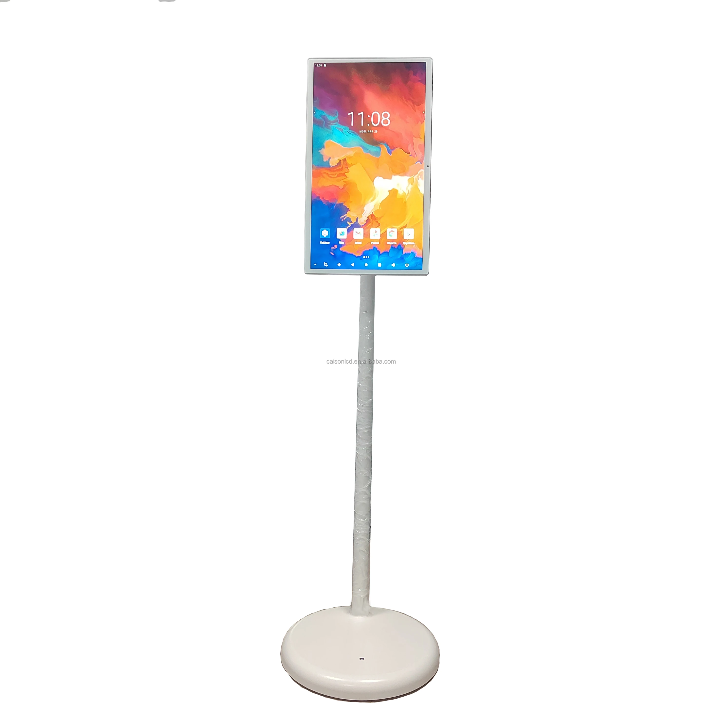 21.5 inch smart tv support 1920x1080 screen floor  digital stand moving TV Digital signage and display LCD advertising display manufacture