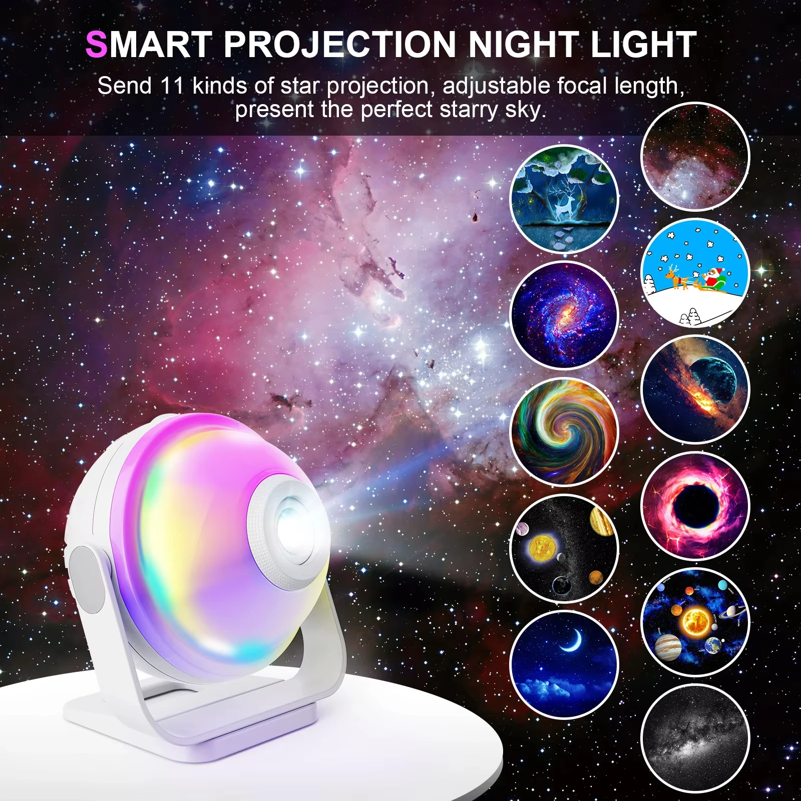 product dimmable smart app remote control star projector starry sky stage lights with music speaker led night light for kids gift-38