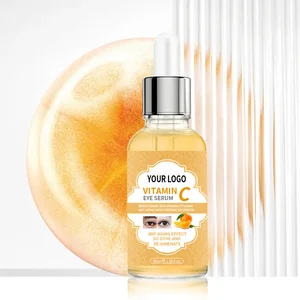 Vitamin C Squalane Licorice Extract Eye Serum Hyaluronic Acid Collagen Brightening Anti-Aging Treatment Dark Circles Fine Lines