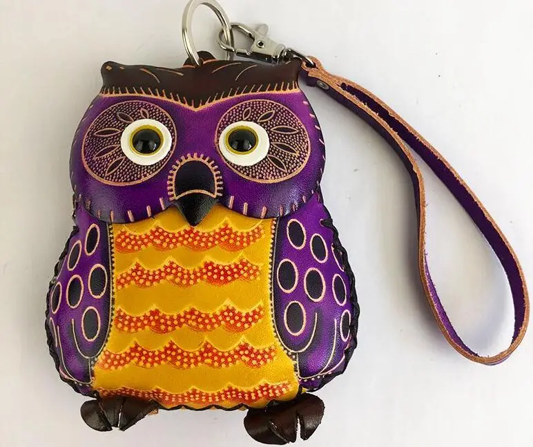 Wholesale Women's Owl PU Leather Zipper Coin Purses