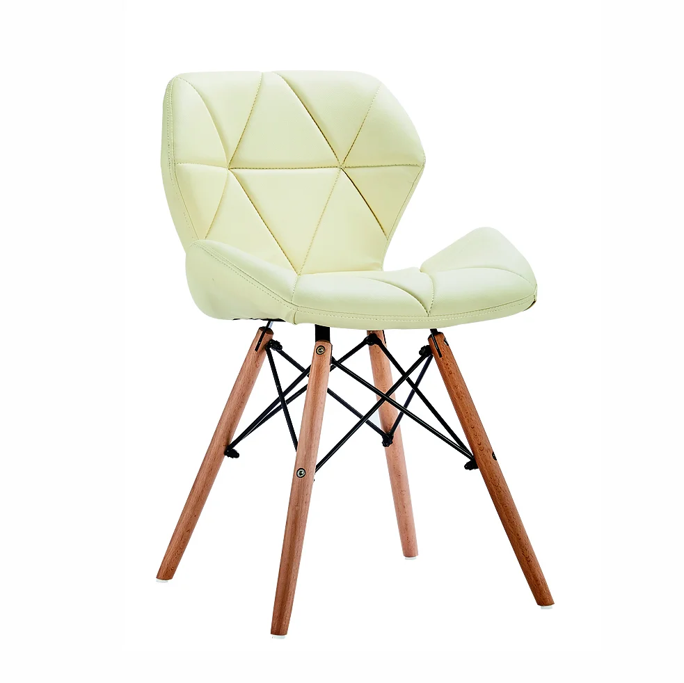 
Новый дизайн, комфортное обеденное кресло из синтетической кожи с деревянными ножками 