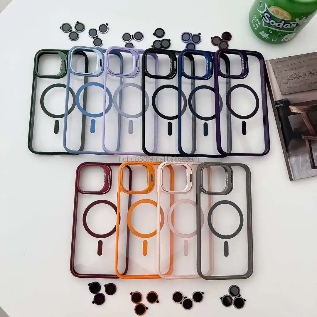 New protection case Iph 15promax Magnetic clear Phone Cover for Iphone14promax Lens Camera Bracket Holder With Protector New protection case Iph 15promax Magnetic clear Phone Cover for Iphone14promax Lens Camera Bracket Holder With Protector 0